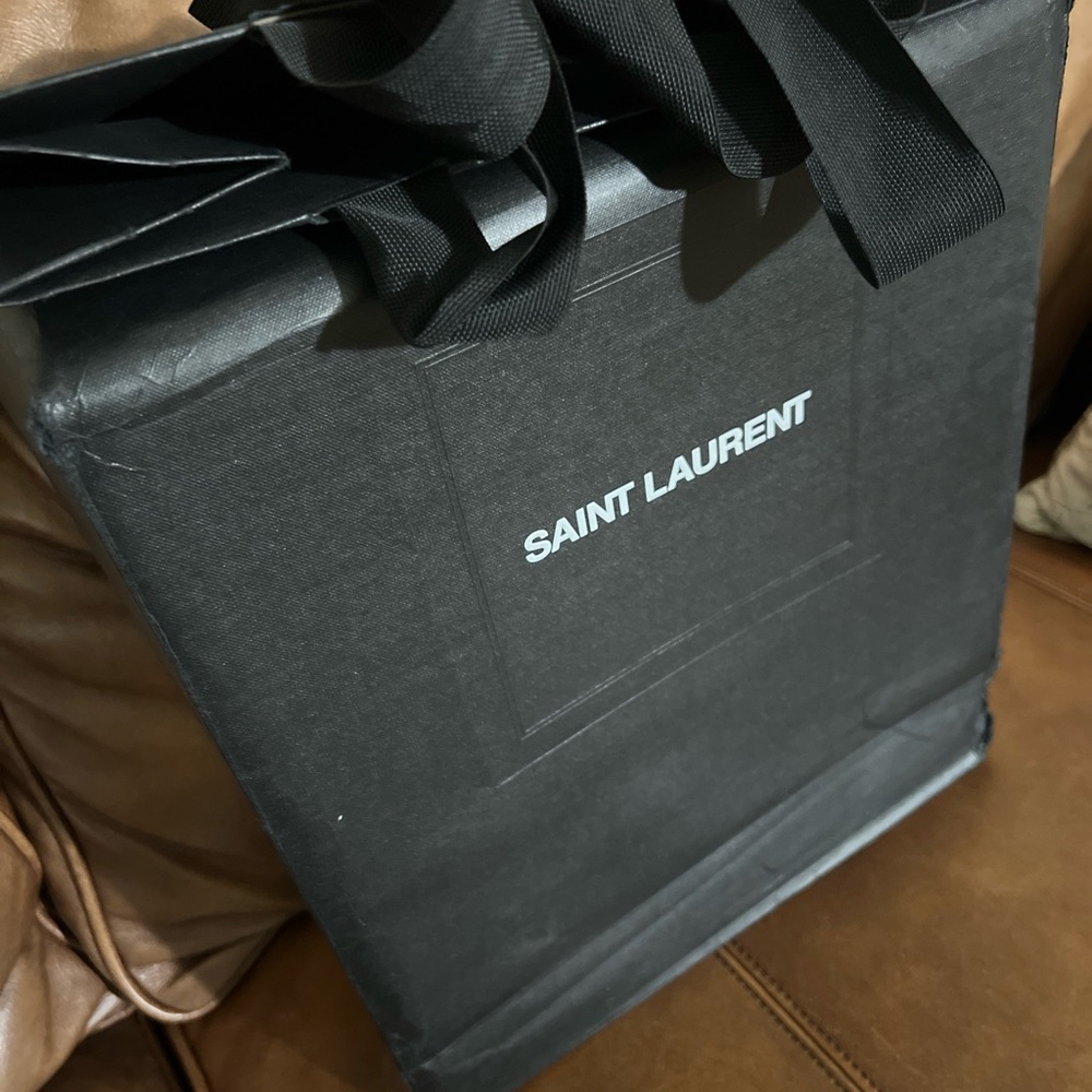 YSL Saint Laurent Miles Eel skin black Leather Boots - Picture 4 of 6
